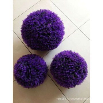 Artificial grass ball home and outside decoration purple color